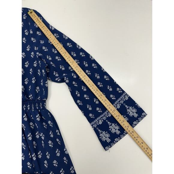 Xhilaration Womens Dress Size XXL Blue Long Sleeve Surplice Lined - Picture 11 of 13